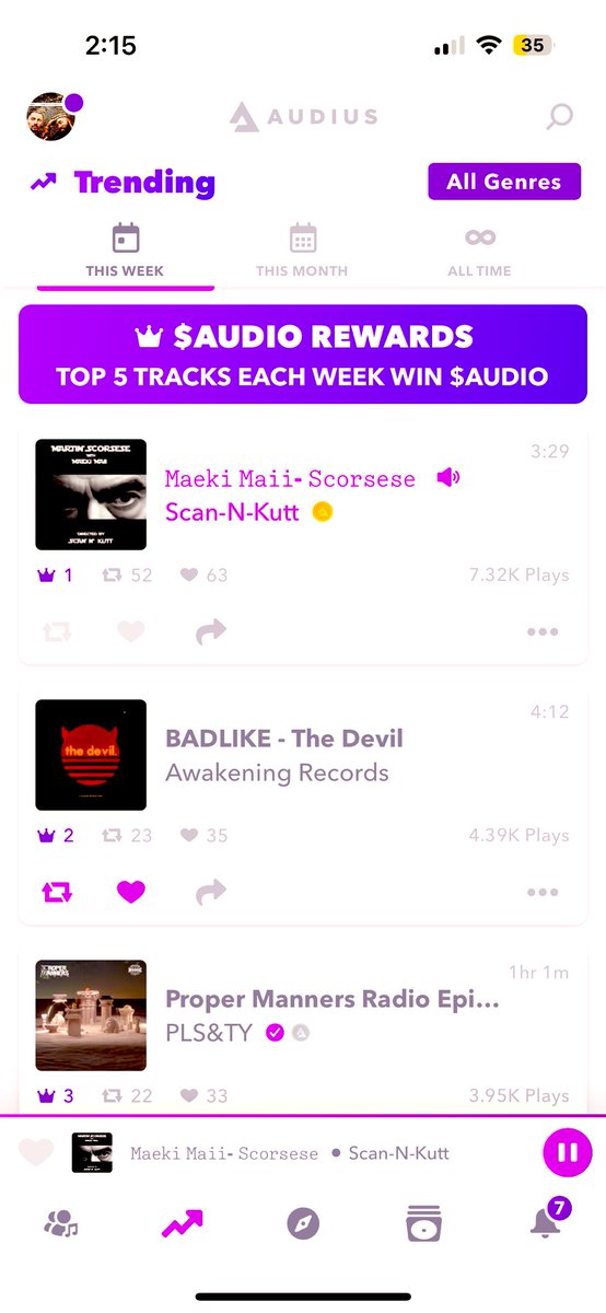 My track 𝙼𝚊𝚎𝚔𝚒 𝙼𝚊𝚒𝚒- 𝚂𝚌𝚘𝚛𝚜𝚎𝚜𝚎 is trending on @audius! Check it out! #Audius #AudiusTrending @MaekiMaii 🫡 BRO YOU DID IT!!!!!!!!!!!!!!!!!