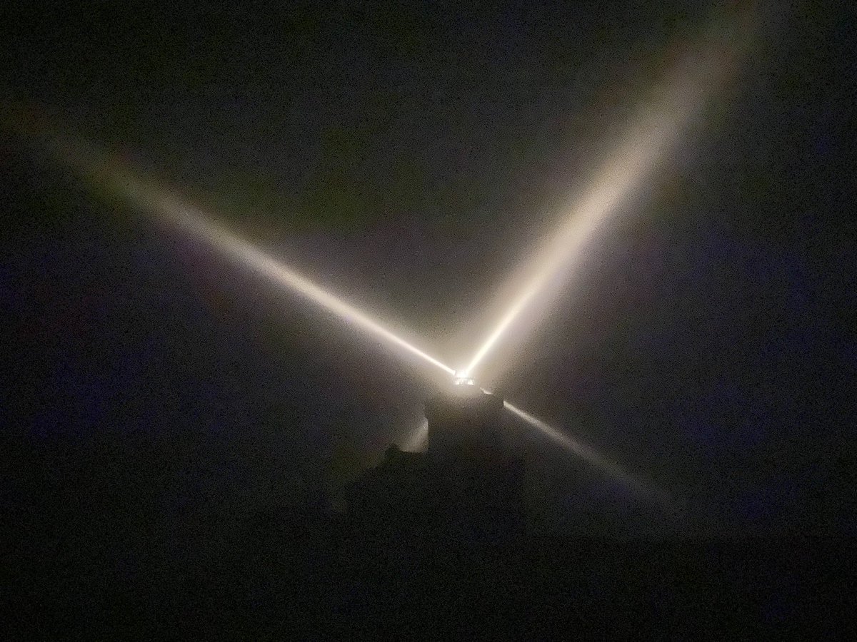 This was taken last night, with the beams of light from the lighthouse cutting through the mist and rain on the Isle of May. It was very atmospheric (photo just taken on my phone).