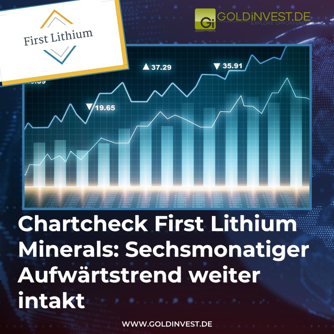 GOLDINVEST_de's tweet image. Der Aktienkurs des kanadischen Lithiumexplorers #FirstLithium Minerals zeigt im Sechsmonatschart einen kontinuierlichen Anstieg, der den Aktienkurs oberhalb der beiden blauen Trendlinien vom Tiefpunkt im Oktober bis heute um deutlich mehr als 50% nach oben führte. 

Mehr▶️▶️…