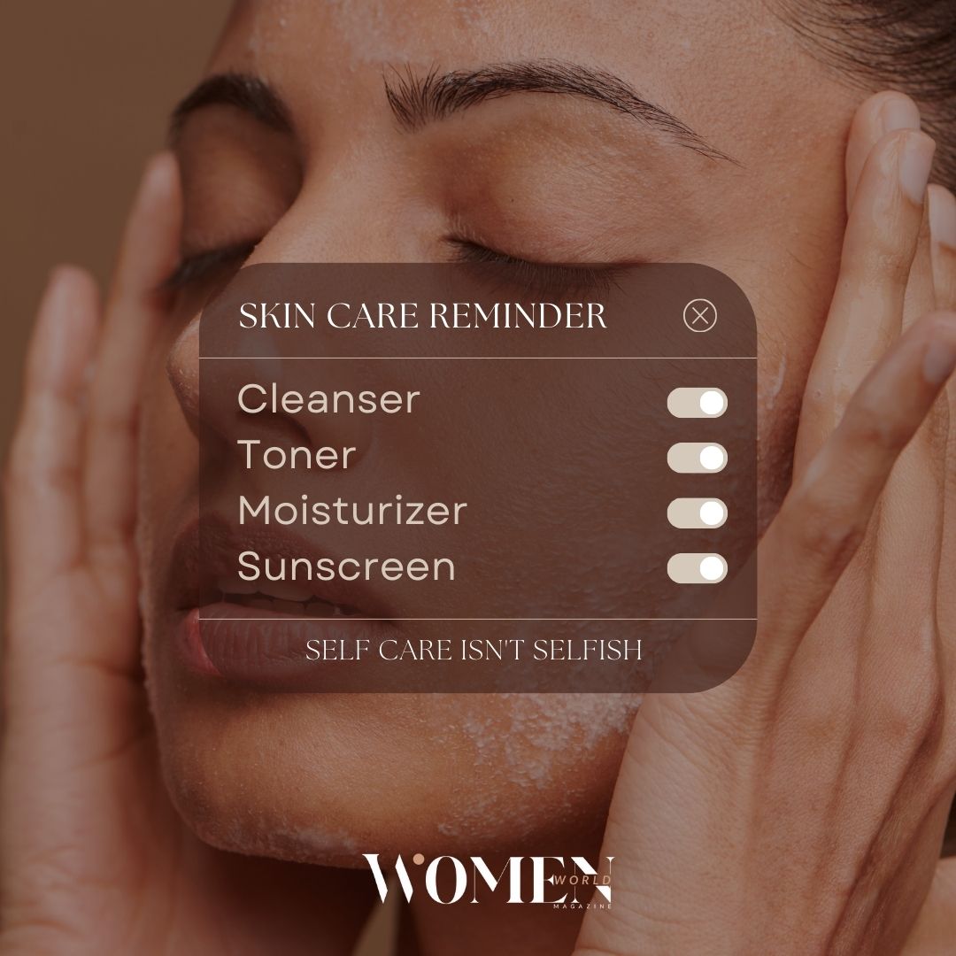 'Daily skincare essentials: Cleanser, Toner, Moisturizer, Sunscreen. Don't forget to take care of your skin!

#SkincareRoutine #HealthySkin #BeautyEssentials