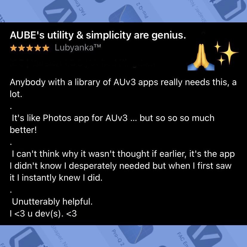 Thank you for this review about AUBE!