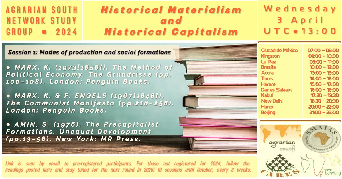 ASN STUDY GROUP 2024 Historical Materialism & Historical Capitalism Session #1 this Wednesday READ UP!