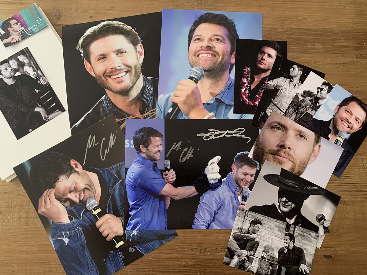 Misha Collins & Jensen Ackles signed prints - & bonus unsigned 4x6s - on their way to NY to Erin & her friend. $USD900+ raised to go to @RandomActsOrg to support the children's center in Haiti. Thank you so much for your kindness, Erin (& friend!). ❤️ #mishacollins #jensenackles