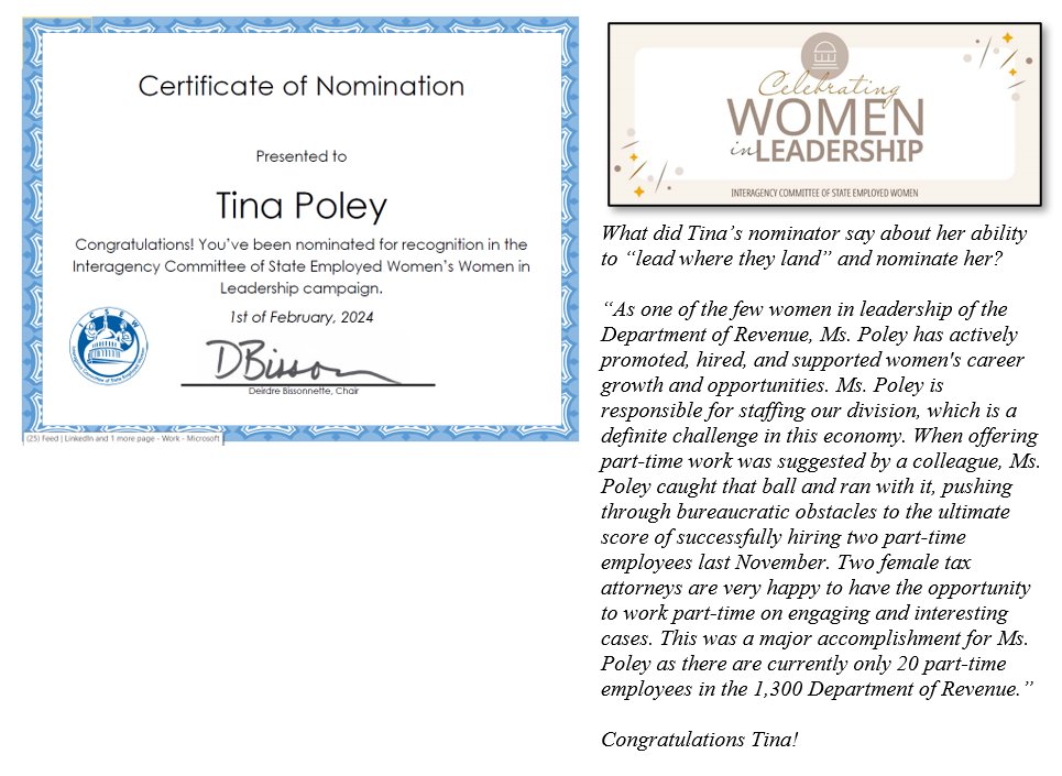 ICSEW would like to congratulate Ayanna Colman for being recognized for her leadership ability during the 2024 Celebrating Women in Leadership campaign.

Congratulations!

linkedin.com/in/tina-poley-…