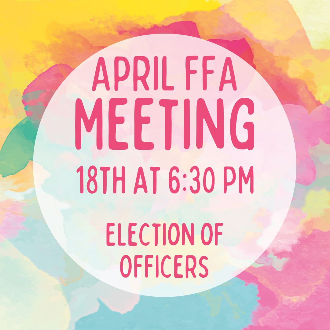 It is that time of year again! Ballot will be posted this Thursday and the election will be held on April 18th in the Ag Room! Each balloted member will be asked one question in front of the assembly before the vote. (You must be a dues-paying member to be eligible to vote)