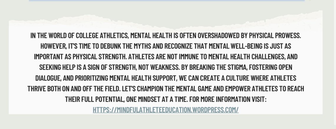 5 MYTHS ABOUT MENTAL HEALTH AMONGST COLLEGE ATHLETES❌ By fostering open dialogue and providing resources, it encourages a culture that supports athletes’ mental health alongside their physical training.💪🏽