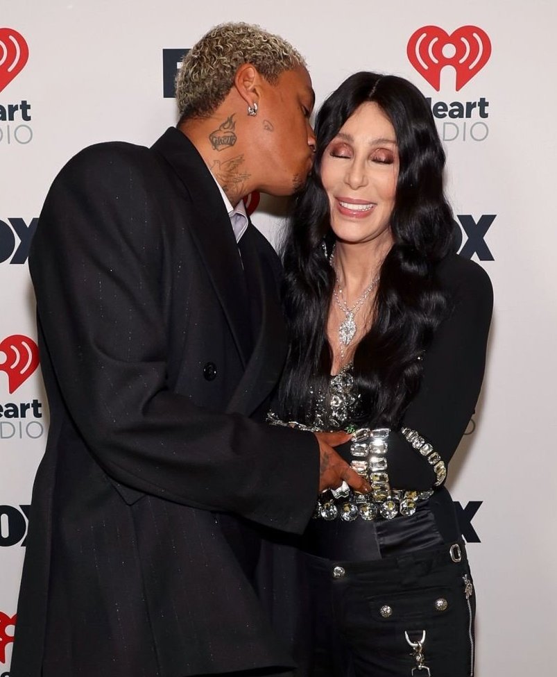 ❤ Cher with boyfriend AE, on the backstage of the iHeartRadio Music Awards. #CherIcon