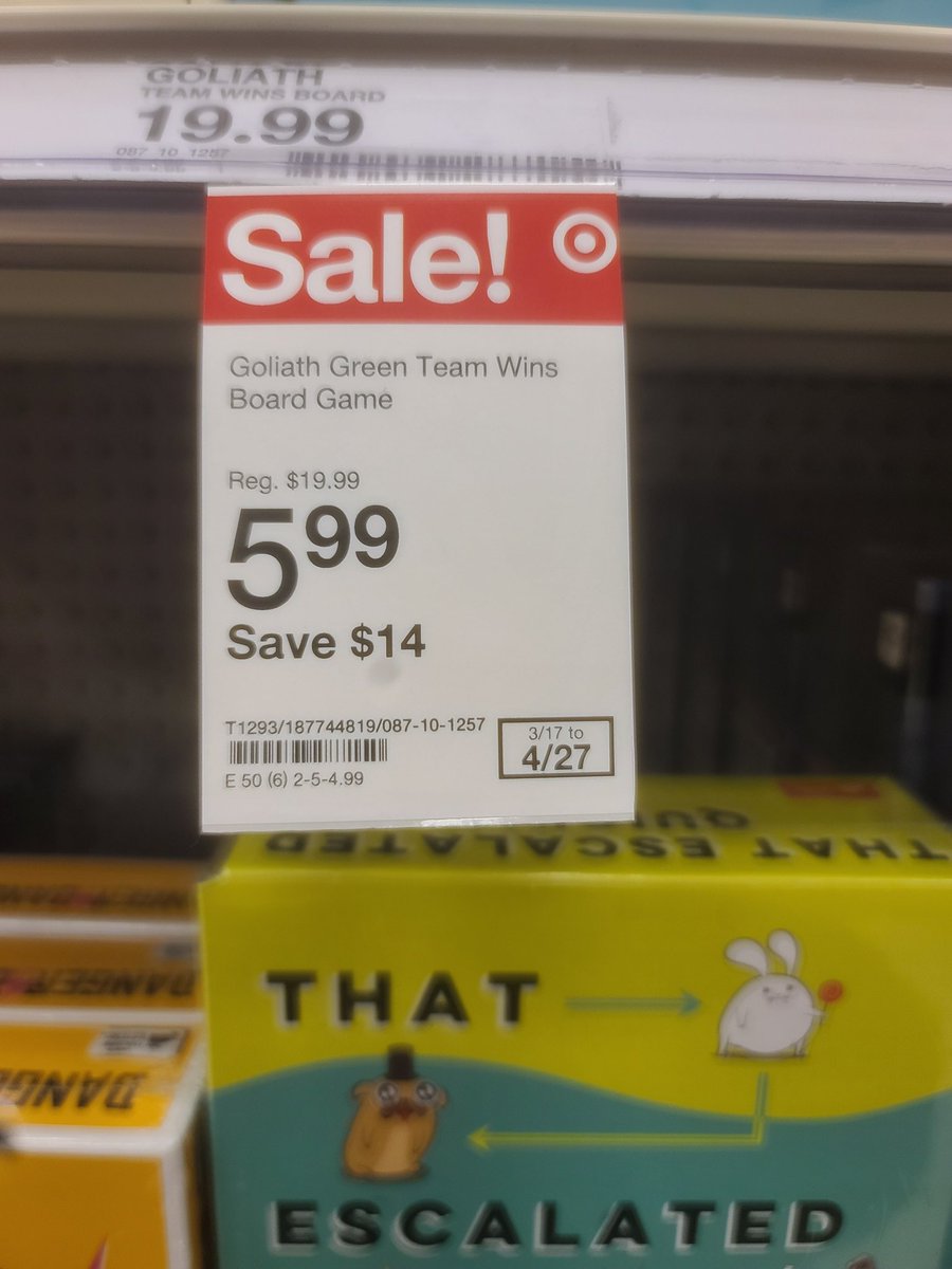 KimHEARTSLA's tweet photo. @Target so the price is listed as this, but it scans on the app as 11.99, and it is rung up as 13.99, and the cashier says they can't give me the listed price, just the price on the app. This price was listed on an end cap and in the game aisle. https://t.co/eYUwfbfZOH