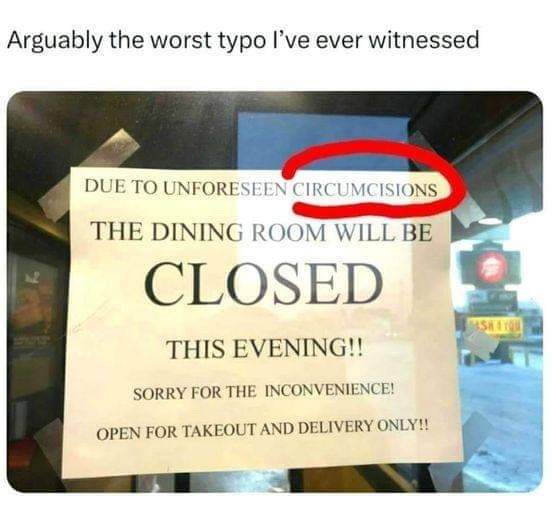 SinventionGear's tweet photo. Oh dear.... #circumcision #diningout #takeoutonly https://t.co/oCwSLCN5MV
