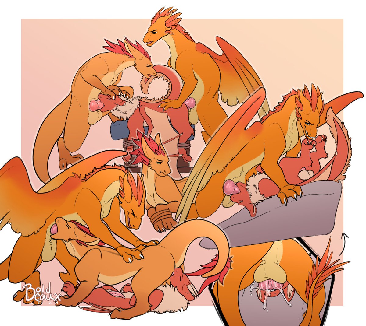 Boldbeaux's tweet photo. Sketch-page commission for @Hai_ImMana and @Duuligan! Always love drawing dragons! https://t.co/Uw2KLfvcTI