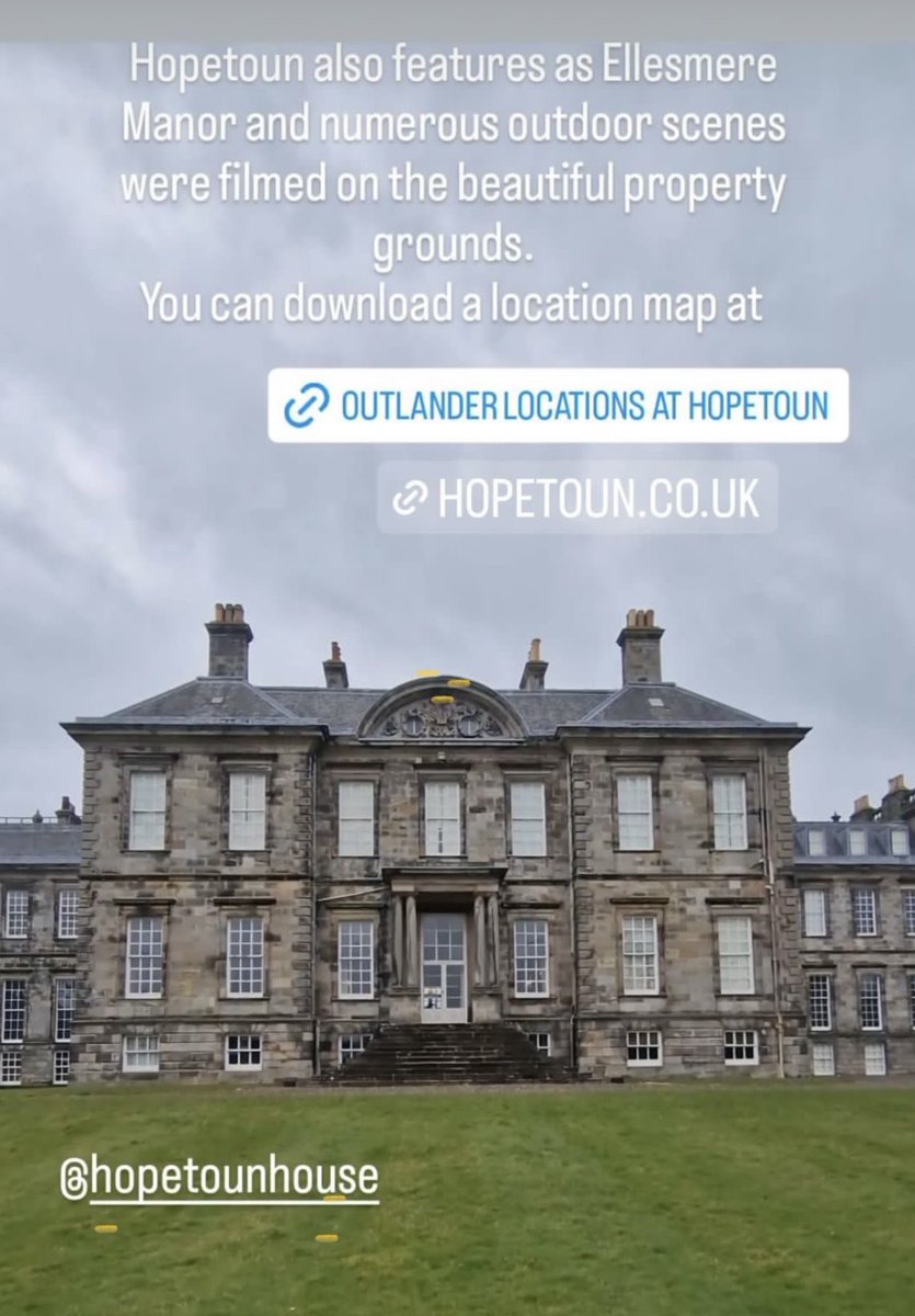 Hopetoun House know in Outlander as Ellesmere where William was born