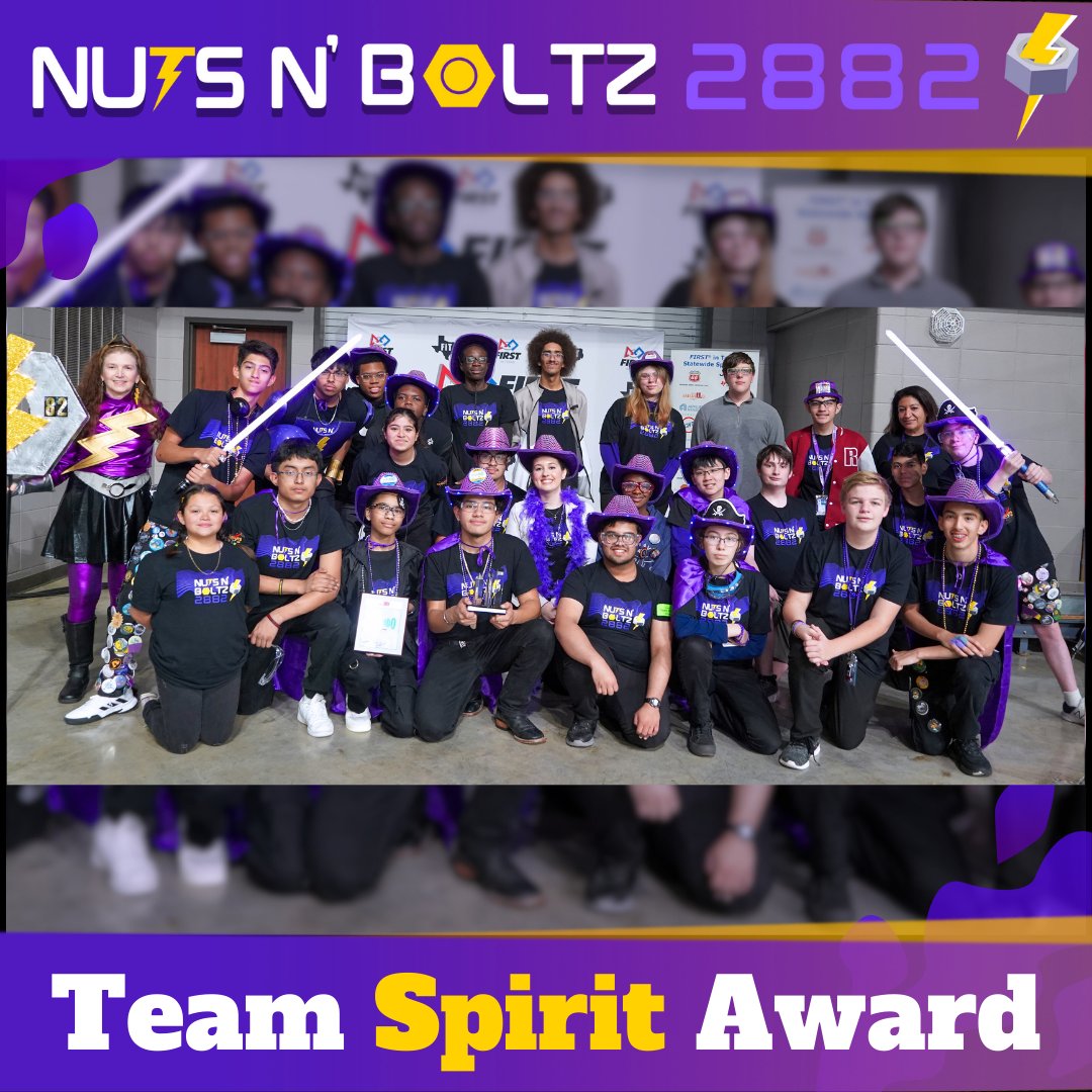 Nuts N' Boltz was honored to be awarded the Team Spirit Award at the @FIRSTinTexas Houston District Event last week, our second award of the season. We had an amazing time cheering alongside so many friends from all over Texas. 

#MRHSrobotics