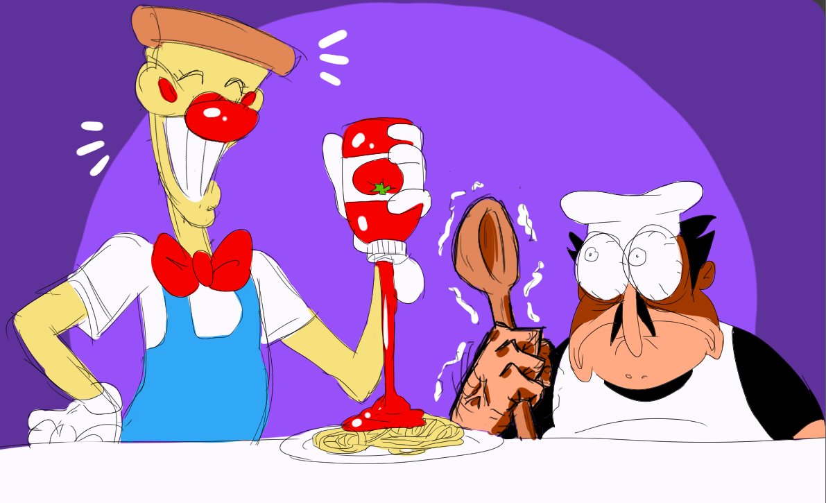 peppino with various italian weapons #pizzatower #Pizzatowerfanart