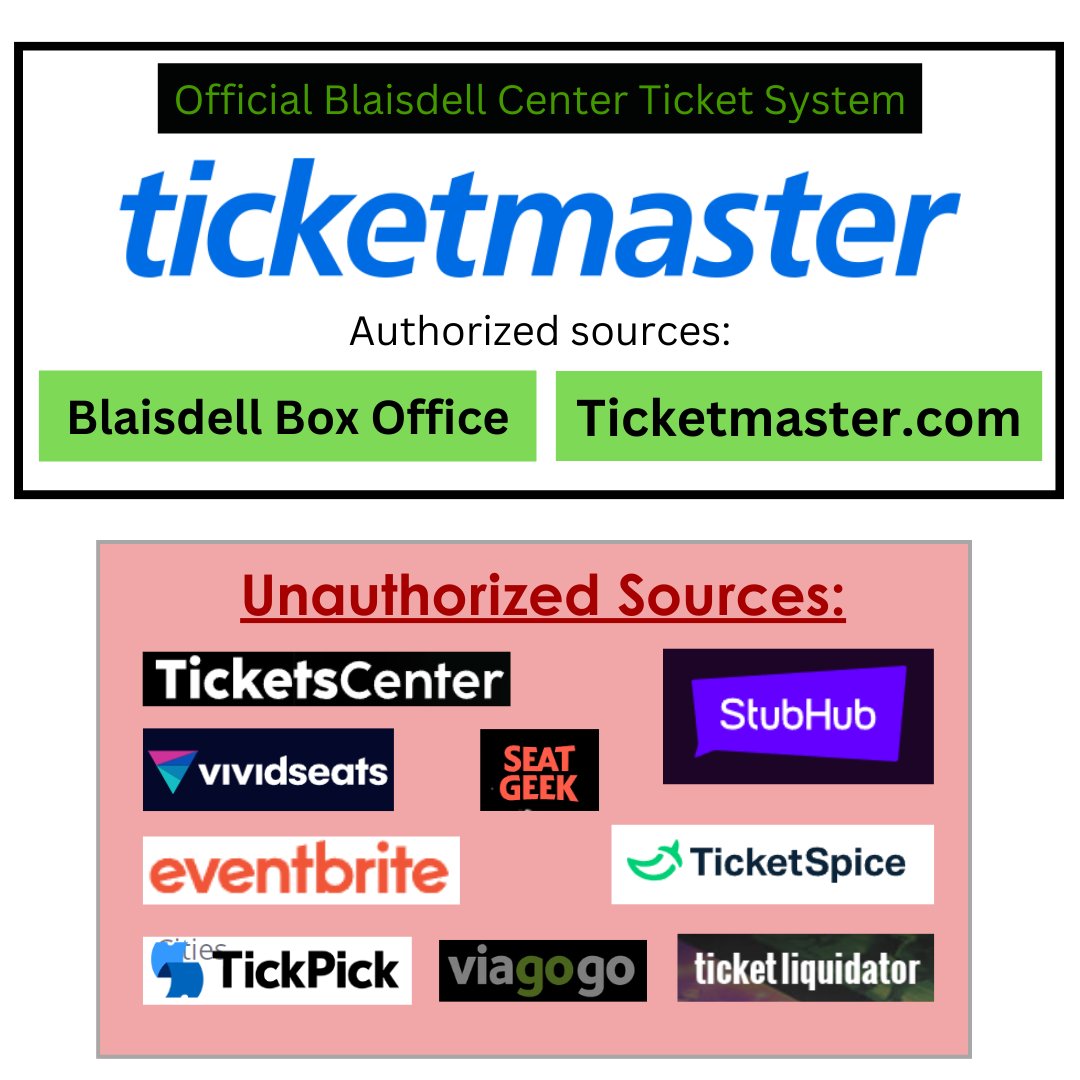 When purchasing your tickets, be sure to always purchase your tickets from an authorized source. Authorized sources are the Blaisdell Center Box Office and Ticketmaster.com. blaisdellcenter.com/make-your-tick…