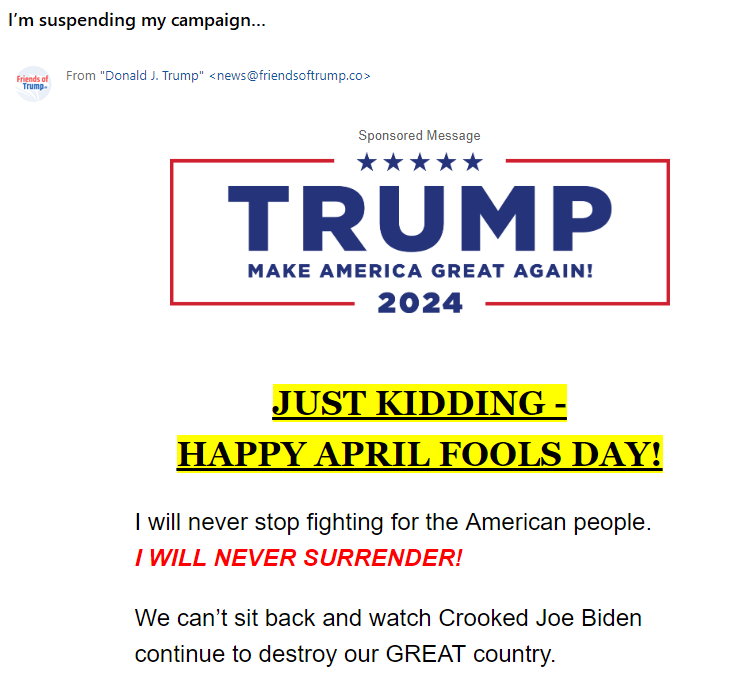 RepublicanMail's tweet image. links to: secure.winred.com/save-america-j…

@realDonaldTrump