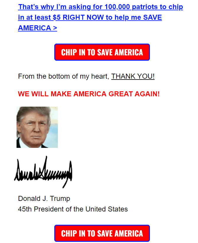 RepublicanMail's tweet image. links to: secure.winred.com/save-america-j…

@realDonaldTrump