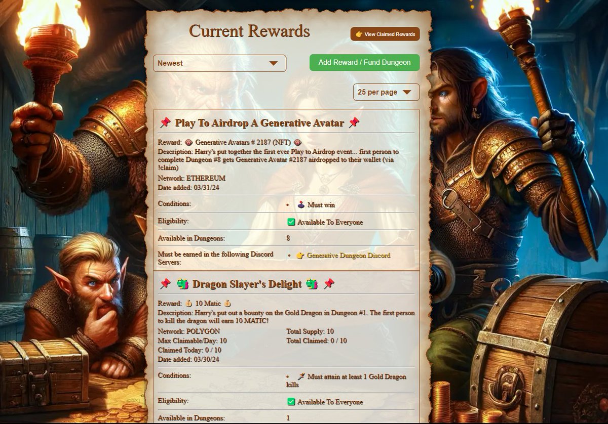 GDWizard (@gdwizard00) on Twitter photo What has <a href="/GenDungeon/">Generative Dungeon</a> being cooking in the background? 🍳
Those who are in the discord know 👀
Too much to add here. so... #p2e anyone?
#web3gaming #NFT3 #NFTCommunity
rewards.generativedungeon.com What has <a href="/GenDungeon/">Generative Dungeon</a> being cooking in the background? 🍳
Those who are in the discord know 👀
Too much to add here. so... #p2e anyone?
#web3gaming #NFT3 #NFTCommunity
rewards.generativedungeon.com
