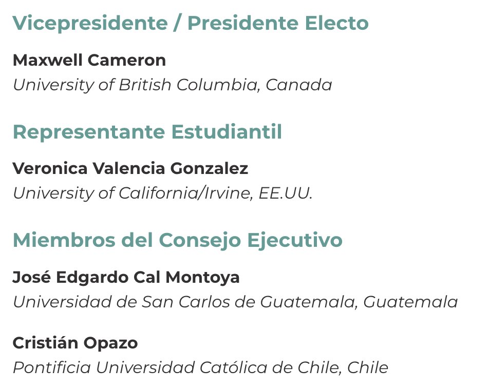 ¡Wow! 🗳️ Estas podrían ser las elecciones más reñidas que he presenciado en LASA. Felicidades a lxs nuevos miembros del Consejo Ejecutivo que asumirán sus funciones en junio próximo. 𝐑𝐞𝐬𝐮𝐥𝐭𝐚𝐝𝐨𝐬 𝐄𝐥𝐞𝐜𝐭𝐨𝐫𝐚𝐥𝐞𝐬 𝐚𝐪𝐮í: lasaweb.org/es/news/new-re…