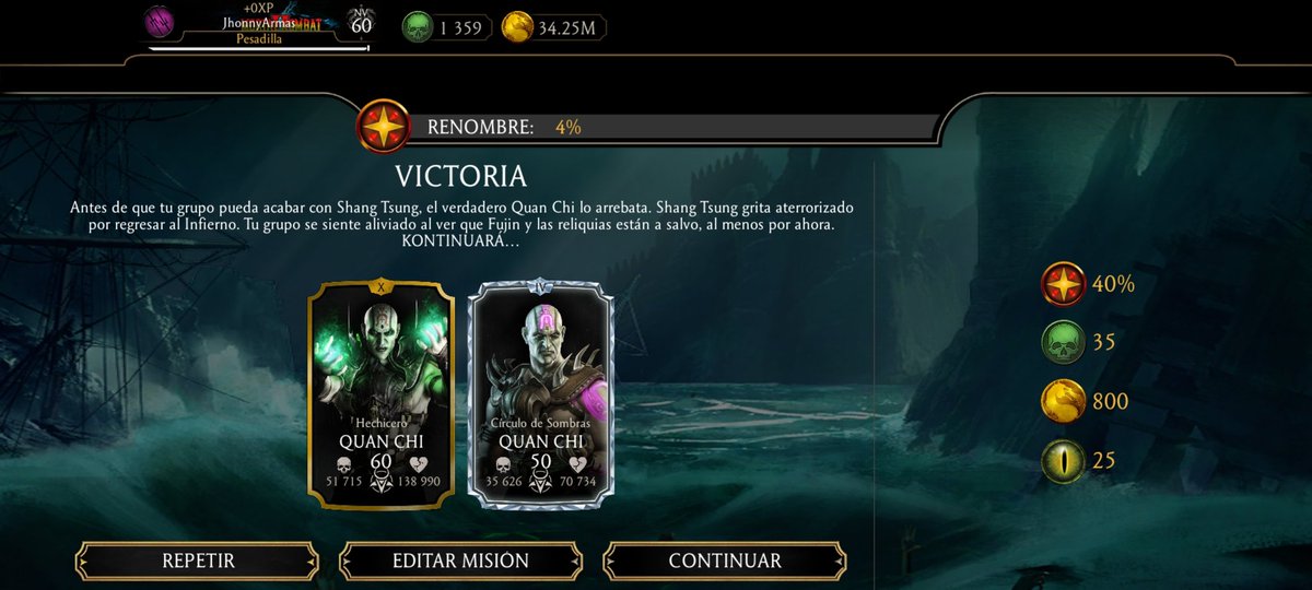 JhonnyArmas7's tweet image. #MKMobile
#ModoMisiones
#MissionMode

Acaba de terminar el evento de #ReptileKlásico, y por fin gané 25 monedas.
25 + 19 = 44.
No se si es un error, o una broma. ¿En cuanto tiempo reuniré las 600 que me faltan?