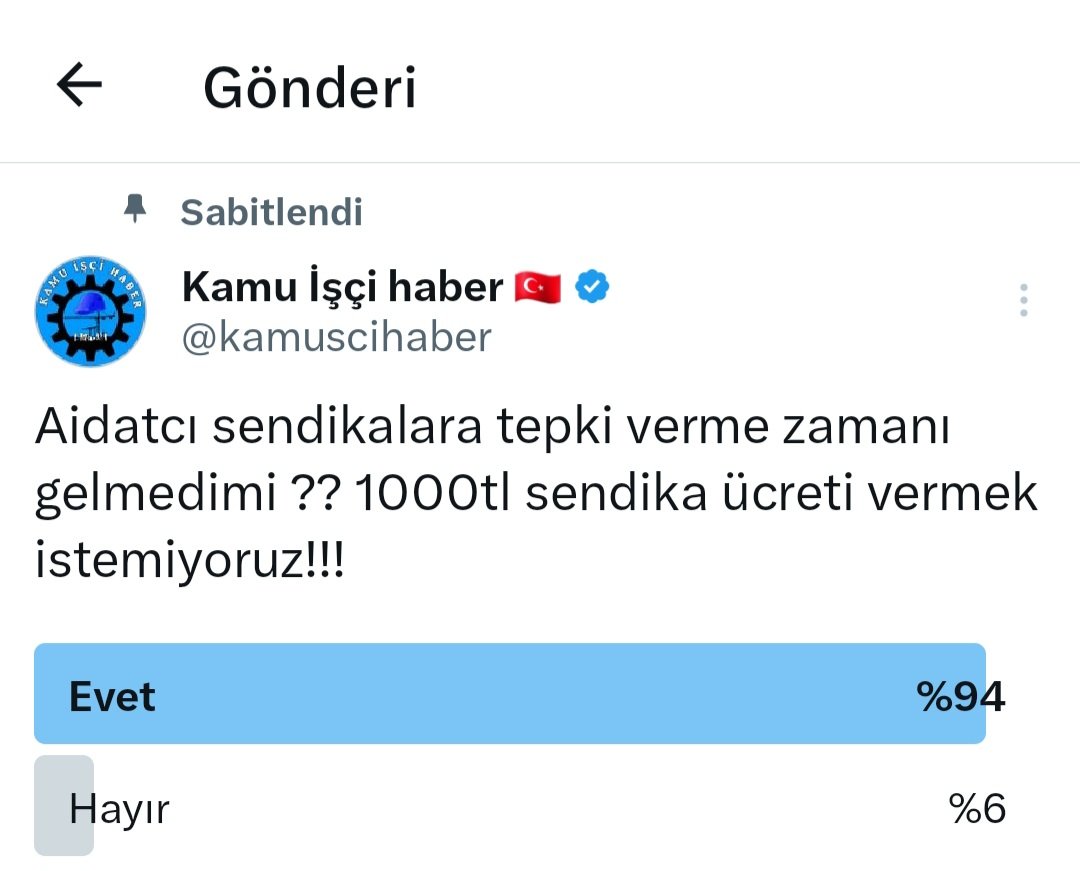 Anket sonucuna göre kamu işçileri sendika Aidatlarının düşürülmesini istiyor....
<a href="/isikhanvedat/">Prof. Dr. Vedat Işıkhan</a>
<a href="/csgbakanligi/">T.C. Çalışma ve Sosyal Güvenlik Bakanlığı</a>
<a href="/hakiskonf/">HAKİŞ KONFEDERASYONU</a>
<a href="/turkiskonf/">TÜRK-İŞ</a> 
<a href="/diskinsesi/">DİSK</a>
