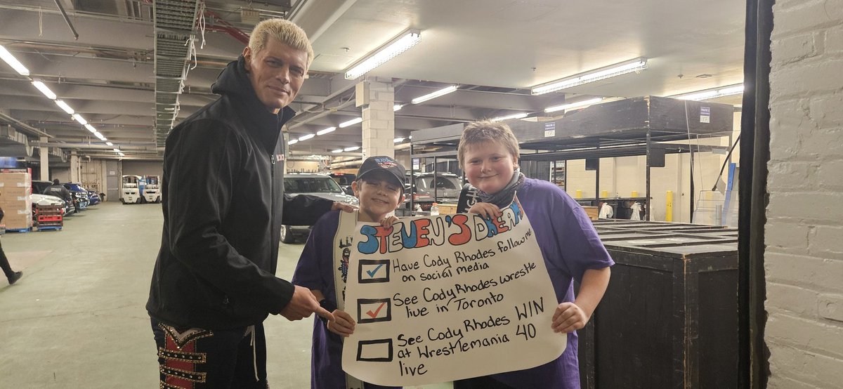 In 3 days I get to fly to Philadelphia to see my hero @CodyRhodes #FinishTheStory . Thank you Cody for being such a big part of my wrestling story and helping me finish mine as well!!!! I can't wait!!!!#WrestleMania40 #WrestleMania @WWE