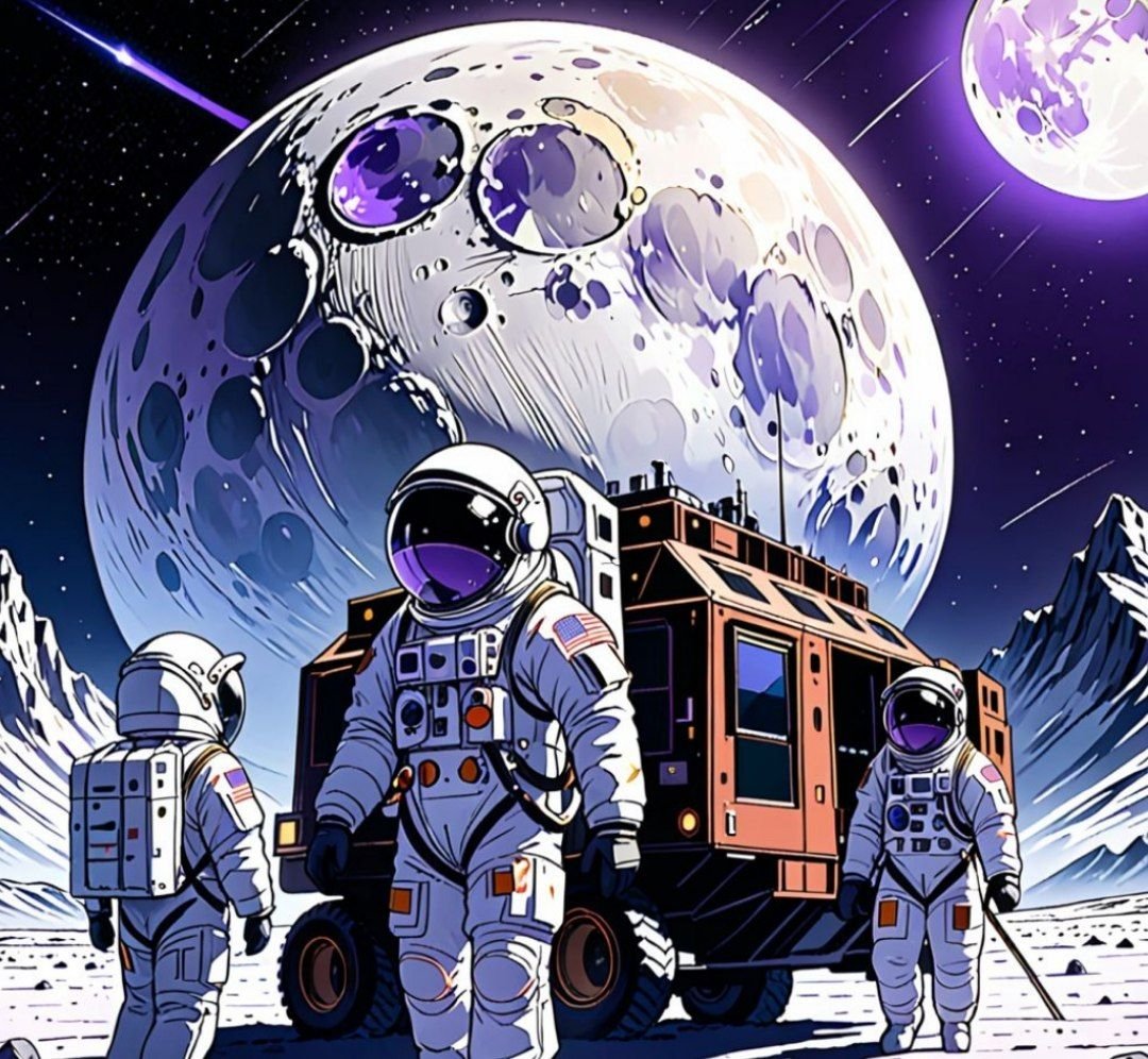 <a href="/SpaceX/">SpaceX</a> <a href="/elonmusk/">Elon Musk</a> <a href="/Starlink/">Starlink</a> In 2040, a crew of five astronauts embarked on humanity's first manned purple moon mission. They landed on the lunar surface, conducted experiments, and marveled at the landscape. After making history, they bid farewell to the moon, paving the way for future space exploration.