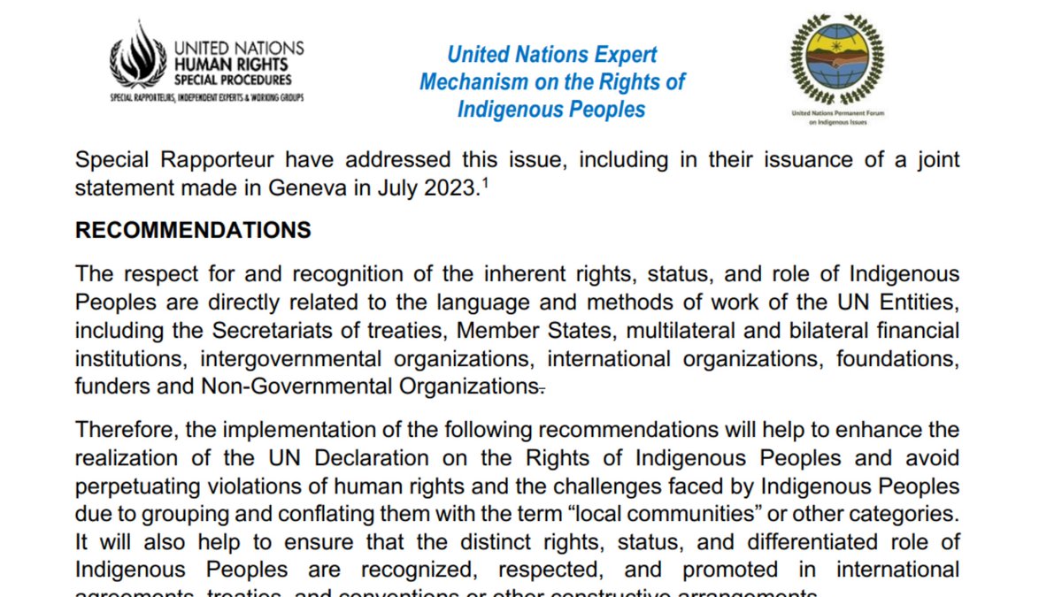 “The problematic use of the term “local communities” in conjunction with Indigenous Peoples” is now jointly addressed by the UN Permanent Forum on Indigenous Issues, UN Expert Mechanism on the Rights of Indigenous Peoples, and UN Special Rapporteur on the Rights of Indigenous…