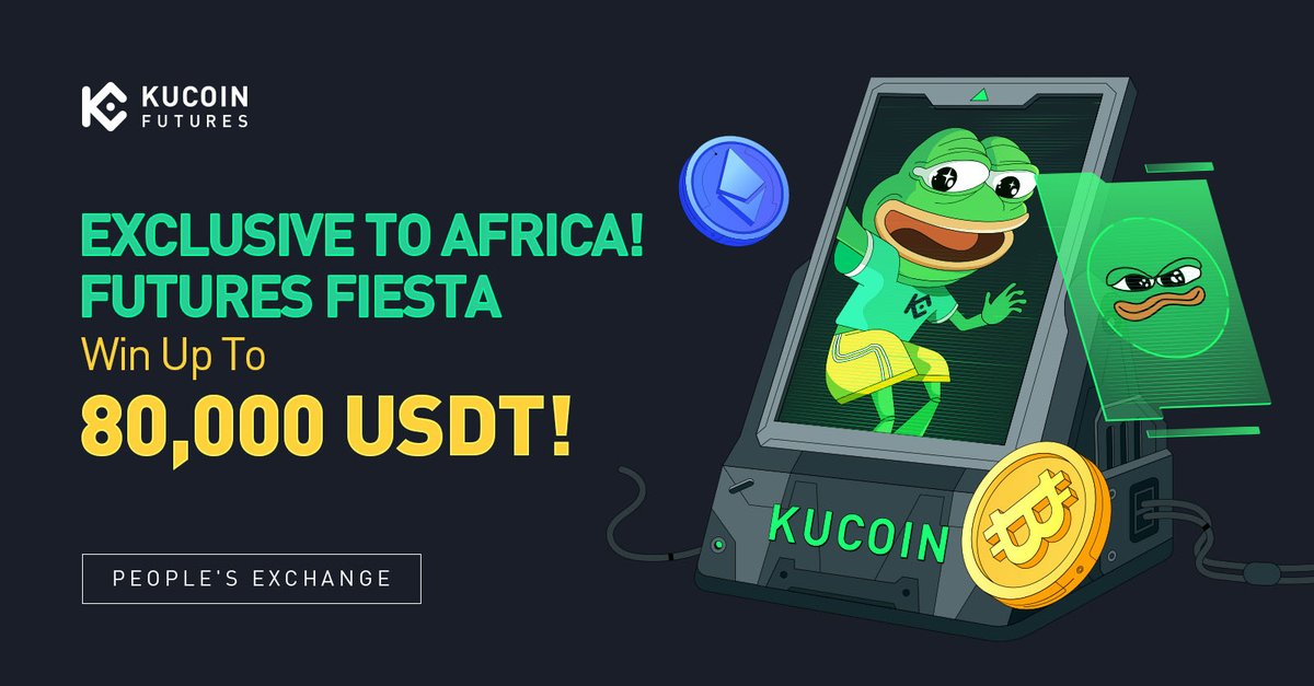 Calling all African traders! Don't miss out on our exclusive Futures Fiesta: Win Up To 80,000 USDT! 🚀 Sign up: kucoin.com/promotions/Afr… Join now for: 1⃣Participation Rewards 2⃣First Trade-loss Protection 3⃣Invite Friends for Commissions 4⃣Newbie Rewards up to 700 USDT!…