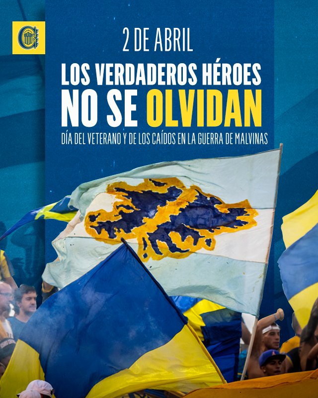RosarioCentral's tweet photo. Honor y gloria eterna a nuestros héroes de Malvinas.

¡Fueron, son y serán Argentinas! 🇦🇷 https://t.co/3uYznlj2Ck