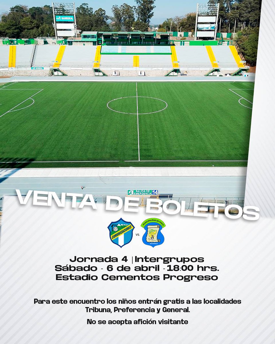 ⚠️Confirmado! Este sábado se juega en el Estadio Cementos Progreso.