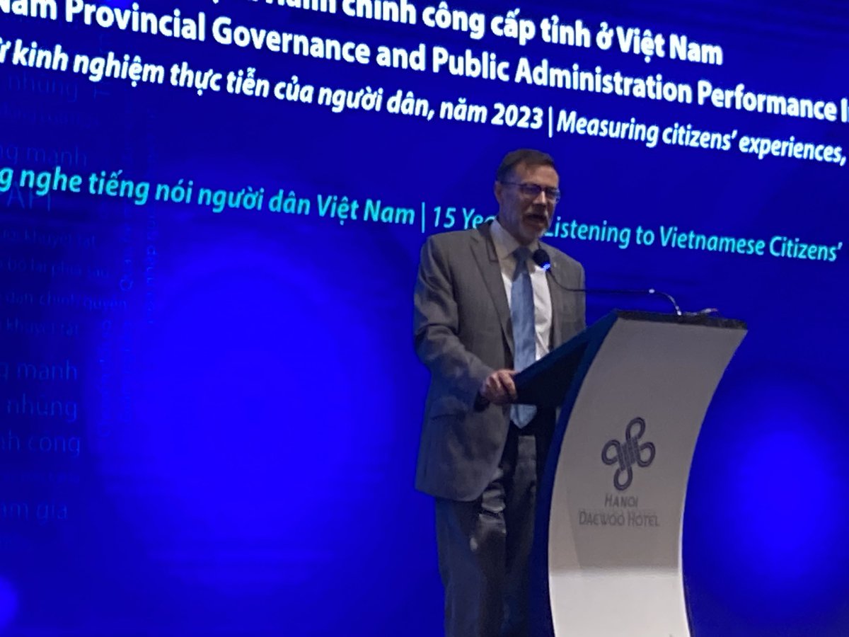 “There are 2 types of governments in the world: Those who care about services to their people and those who don’t.” @AusAmbVN at launch of @PAPI_Vietnam. 🇻🇳´s commitment to this survey speaks to its care for citizen-responsive services. You can’t manage what you don’t measure.