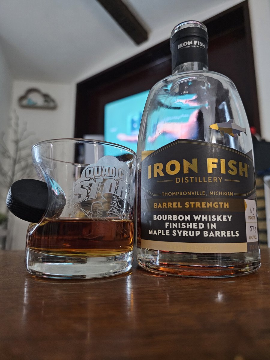 J from Iowa (@jthelugan) on Twitter photo <a href="/IronFishDistil/">Iron Fish Distillery</a> bourbon, finished in maple syrup barrels, will do for a night cap. 115 and bonkers good. If you see it, you buy it. And cmon, how good is this <a href="/QuadCityStorm/">Quad City Storm</a> Ben Shot glass? <a href="/IronFishDistil/">Iron Fish Distillery</a> bourbon, finished in maple syrup barrels, will do for a night cap. 115 and bonkers good. If you see it, you buy it. And cmon, how good is this <a href="/QuadCityStorm/">Quad City Storm</a> Ben Shot glass?