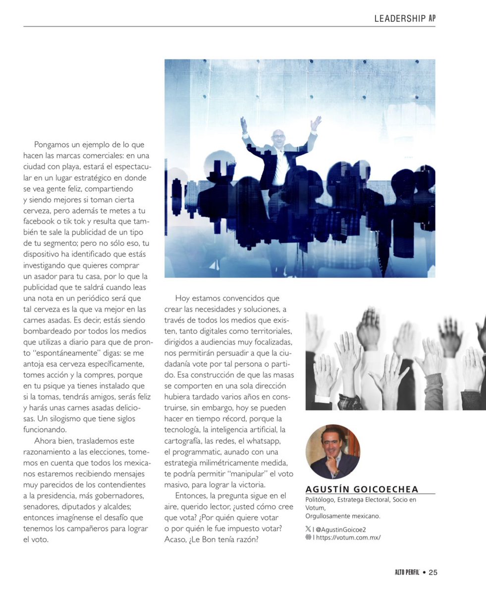 Te compartimos el artículo: 📑 “¿Qué gana en las elecciones: la libertad o la manipulación?” ✒️Autoría de nuestro socio en #VOTUM Agustín Goicoechea <a href="/AgustinGoicoec2/">Agustin Goicoechea</a> en colaboración con nuestros amigos de #RevistaAltoPerfil