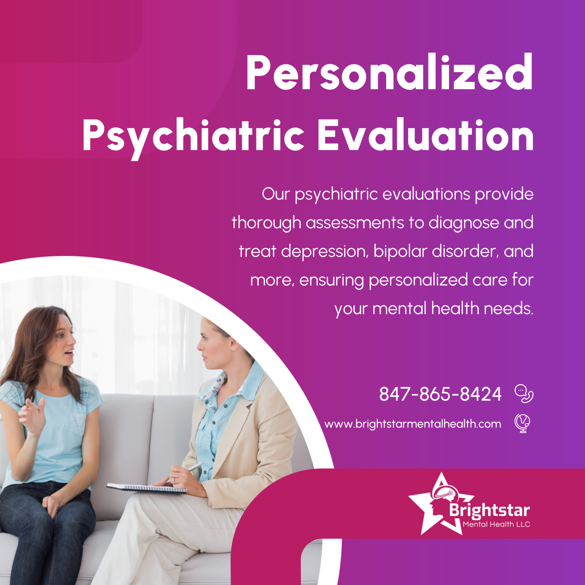 Explore how our comprehensive evaluations pave the way for personalized treatment plans, empowering you on your journey to mental wellness. Contact us today! 

#IllinoisTherapist #ChicagoTherapy #PsychiatricEvaluation