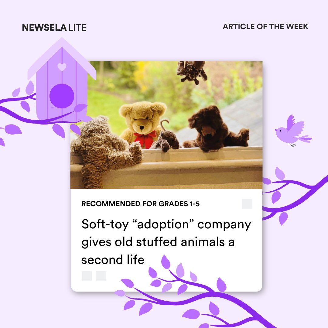 “In the past five years, Leibling has collected more than 60,000 plushies. She has cleaned them up and sent them to new homes.” Signup for Newsela Lite for free weekly classroom-ready content ➡️ newsela.com/about/products…