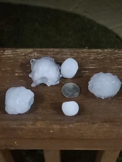 Monday, 10:30 PM: A look at some of the hail that has fallen near San Antonio. Post your hail pics here on KSAT Connect: ksat.com/connect/ @adamcaskey will be live on KSATWeather Auhtority App.