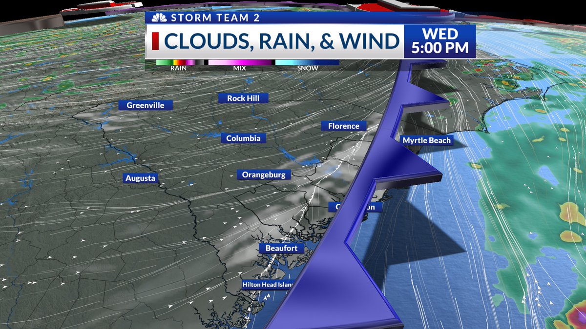 Let's jump ahead to late Tuesday night and through the day on Wednesday to see what our VIPIRCAST High Resolution Computer Model is saying about our rain chances. Based on this latest model run, the highest threat is late morning/early afternoon on Wed. @WCBD #chswx #chsnews