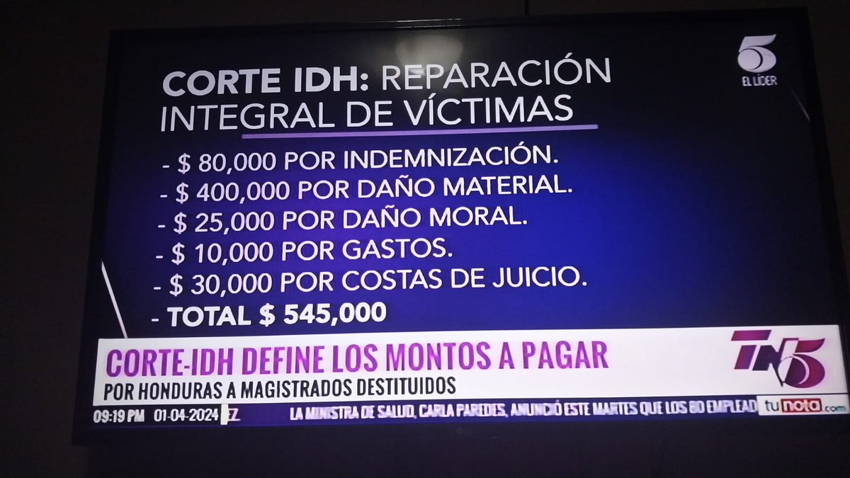 <a href="/mundoorellana/">Edmundo Orellana</a> 
En juicio de repetición para hacer pagar a 97 diputados que votaron en ilegal destitución de 4 magistrados CSJ según Art. 324 Constitución, 500,000 USD por magistrado corresponde a USD 5100+  X 4 = USD 20,000 por diputado violador. Ojalá se siente precedente