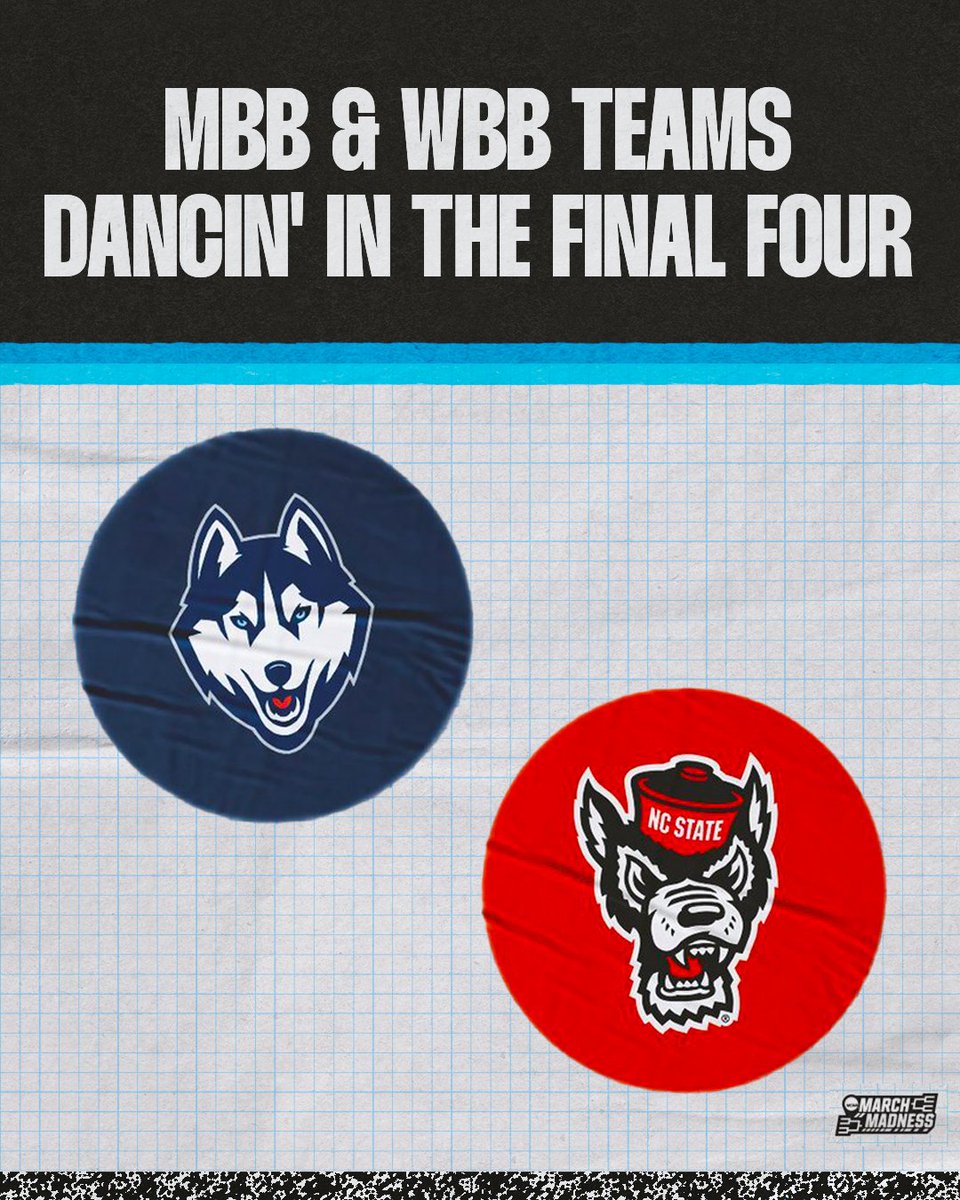 MarchMadnessMBB's tweet image. RT if your MBB &amp;amp; WBB teams are BOTH dancing in the FINAL FOUR 🕺💃

#MarchMadness @MFinalFour @WFinalFour