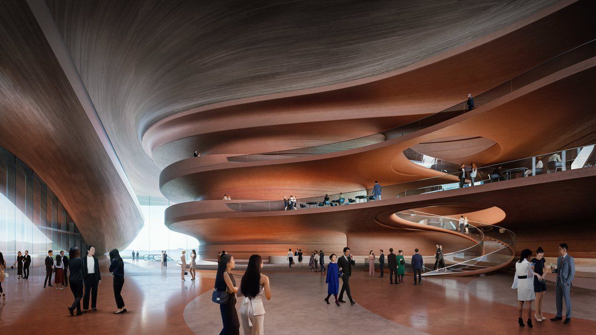 What a design. This 26-hectare new cultural district is set to be constructed in Sanya, China. <a href="/ZHA_News/">Zaha Hadid</a> won an international competition with its proposals for a layered roof structure that fans out from a central axis across the heart of the site.
