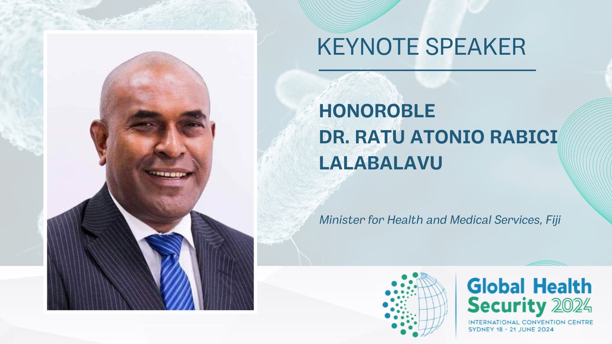 We're honoured to announce The Honorable Dr. Rabici Lalabalavu, Fiji’s Minister of Health and Medical Services, as one of our esteemed keynote speakers for #GHS2024! Join us to hear what Minister Lalabalavu has to say at GHS2024! #keynotespeaker #GlobalHealth