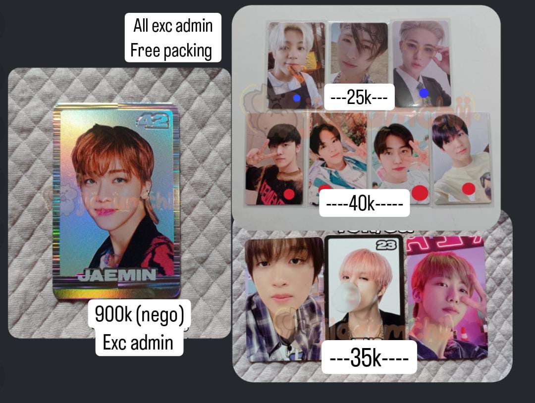 WTS BU banget
want to sell NCT DREAM OFFICIAL PHOTOCARD

✅Keep event split payment 
❌Exc admin
📍 Jakarta Utara

Nct dream renjun agent Jeno cafe renjun hello future yzy Jeno jaemin helfut haechan glitch mode Jeno glimo stc glimo jaemin b ver wts WTB wtt nct photocard