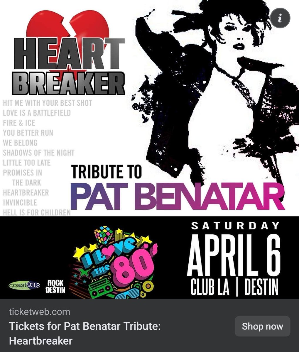 This Saturday! @ClubLADestin in Destin, FL! #music #thelowryagency #musicians #guitar #guitarplayers #guitarist #rockmusic #hardrock #melodicrock #classicrock #80s #eighties #heartbreakertribute #patbenatar #neilgeraldo #clubla #Destin #FL #livemusic #tributeband #benatargeraldo