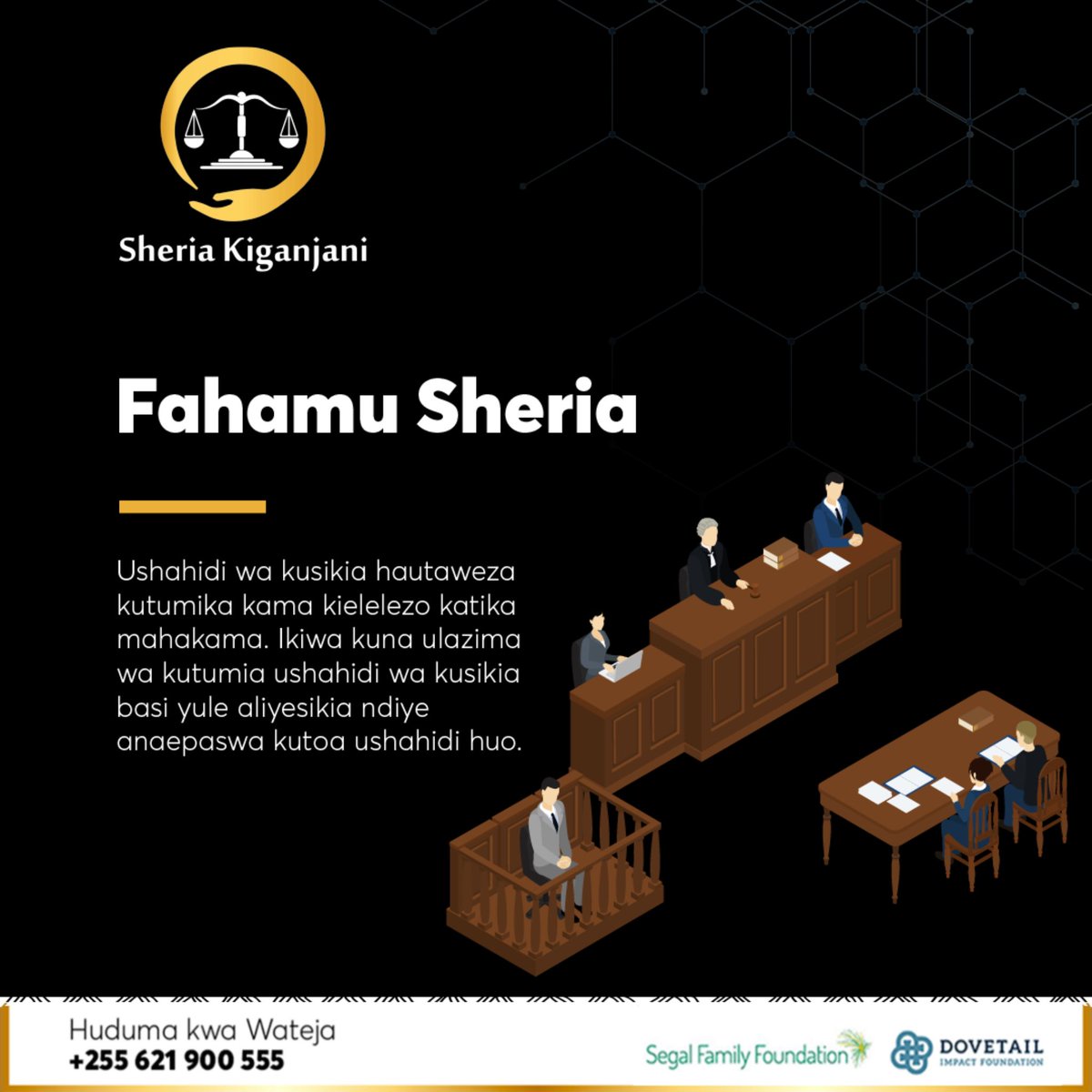 FAHAMU SHERIA ya leo ni kutoka Sheria ya Ushahidi, Kifungu cha 62 (1) (b) inayoelezea ushahidi wa mahakamani. #sheriakiganjaniapp #sheriakiganjani #legaltech #legalgurus #skfahamusheria #sheriayamazingira #mazingira #sheria #sheriayaushahidi #ushahidi #mahakama