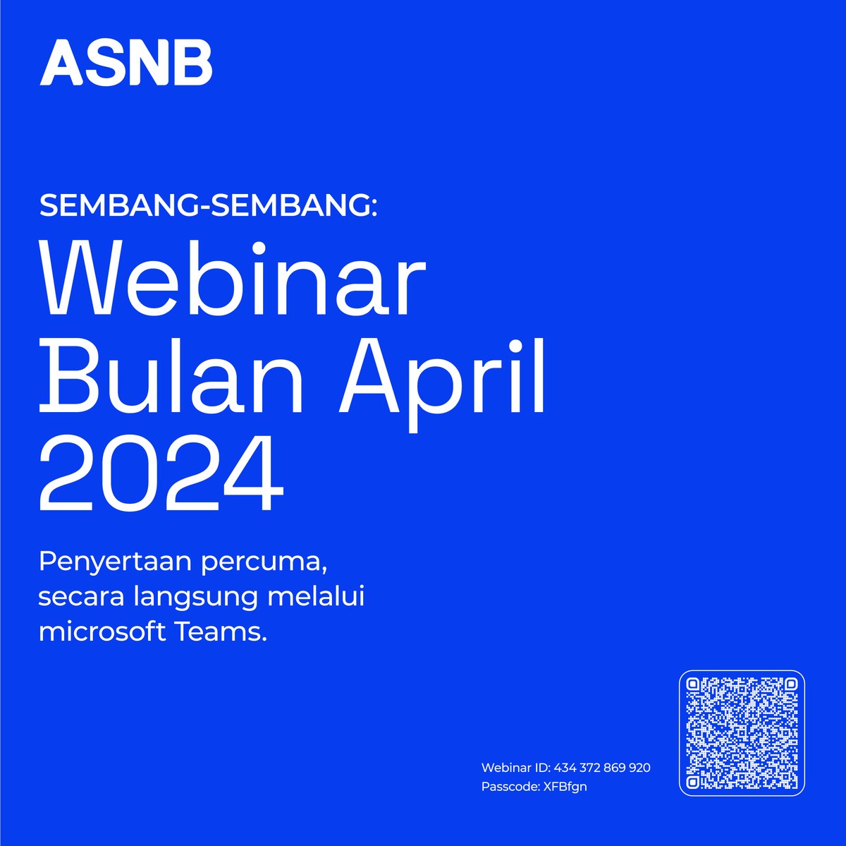 ASNBmy_official's tweet photo. Jom sertai Webinar Sembang-sembang ASNB dengan pelbagai topik menarik sepanjang bulan ini secara langsung menerusi platform Microsoft Teams.
Link Teams: https://t.co/MssPN3CmrG
#WebinarASNB https://t.co/snooBZ2toz