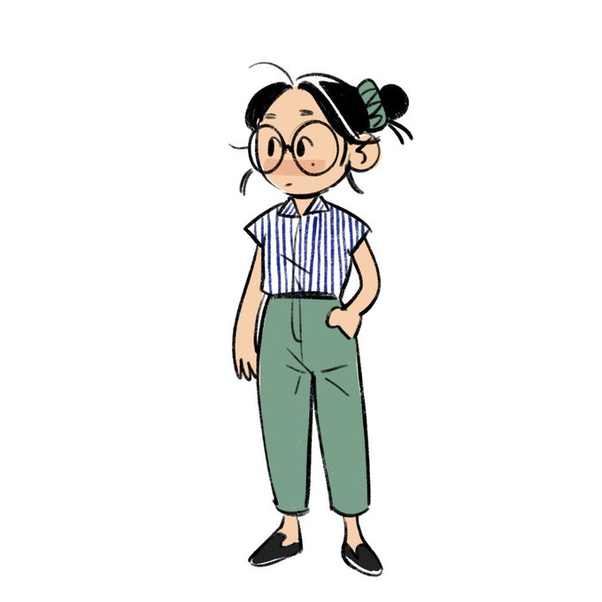 「collared shirt green pants」 illustration images(Latest)