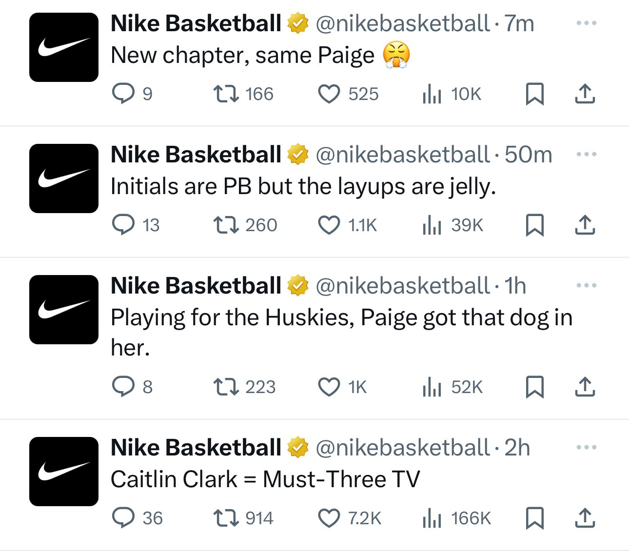 BASKETBALL ON on X Let s be honest Nike cooked with these tweets. Congrats to Paige Bueckers and Caitlin Clark https t W3KPB9My5O X