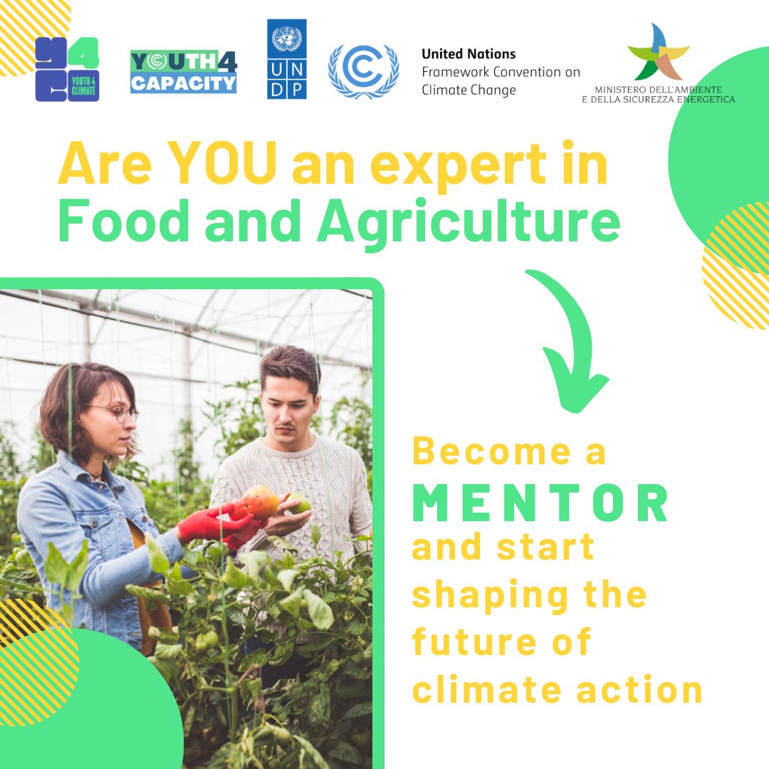 🥕🌾 Got 5+ years in food & agriculture? Your expertise can shape the future! #Youth4Climate is looking for mentors to drive change. 🌱💼🌍 Impact starts now! Join us TODAY: youth4climate.grantplatform.com