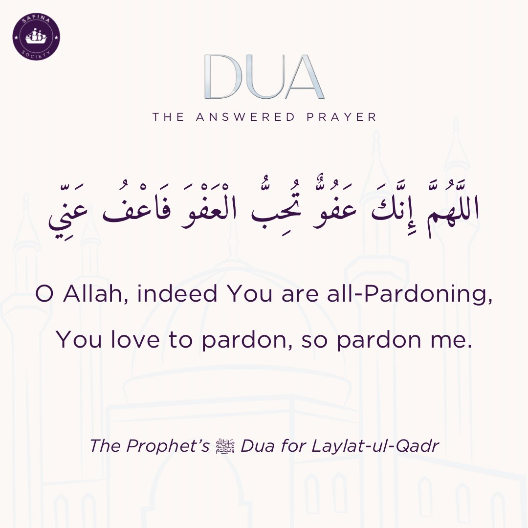 The Prophet’s Dua on Laylat-ul-Qadr Learn more about Prophetic supplications on Ep. 21 of our Dua Series m.youtube.com/watch?v=lLviG5…