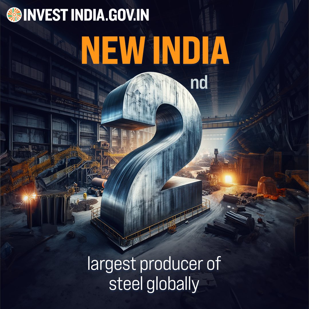 Rapid infrastructure development is not only boosting the logistics in #NewIndia, but also the steel sector - which recorded cumulative crude #steel production of ~82 Million Tonnes in FY 2022-23 to meet the growing demand. Know more at: bit.ly/II-MetalsMining #InvestInIndia